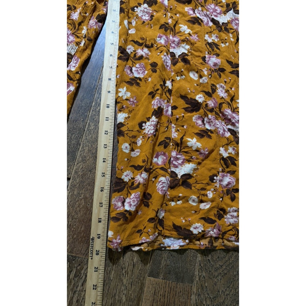 American Eagle Orange Floral Wide Leg Crop Palazzo Boho Festival Pants Size XS - Picture 6 of 6